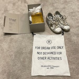 Golden Goose women’s white and gold leather Superstar Classic